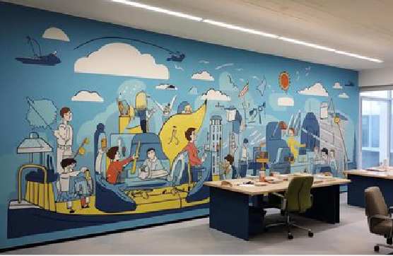 东山办公室墙绘的特点。