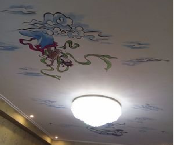 东山如何快速绘制天花板上的手绘墙？