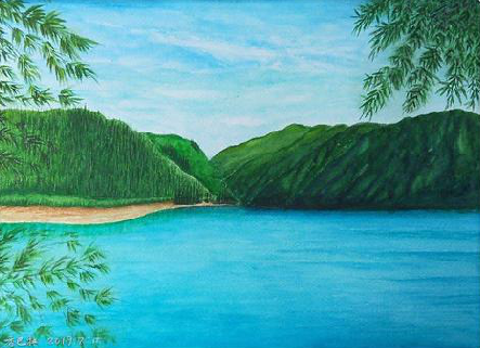 东山在墙绘中，如何绘画绿水青山？