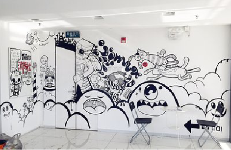 东山手绘墙并非传统涂鸦。