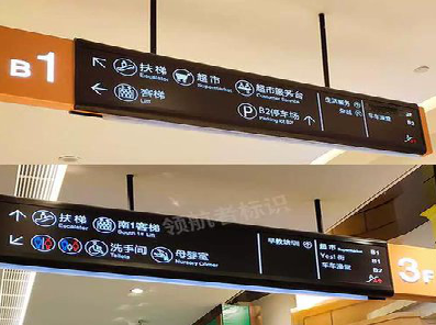 东山如何通过商场标识牌引导客流分布？